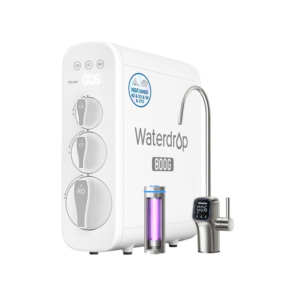 Система для очистки воды по принципу обратного осмоса. Waterdrop G3P800